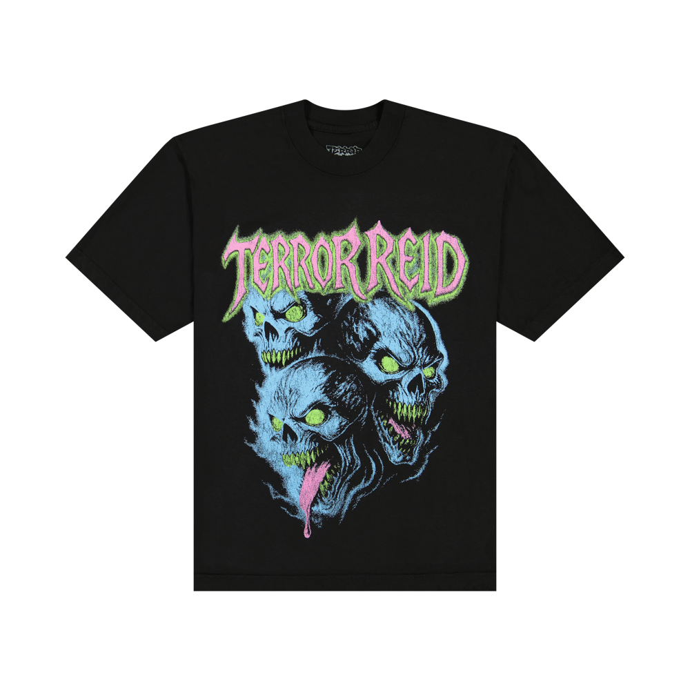 3 HEADED SKULL T-SHIRT