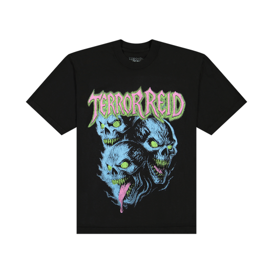 3 HEADED SKULL T-SHIRT