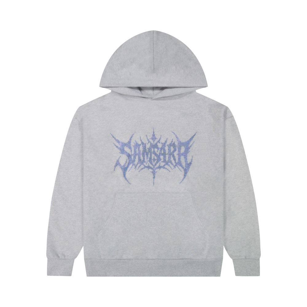 ALT ALBUM RHINESTONE SAPPHIRE HOODIE GREY
